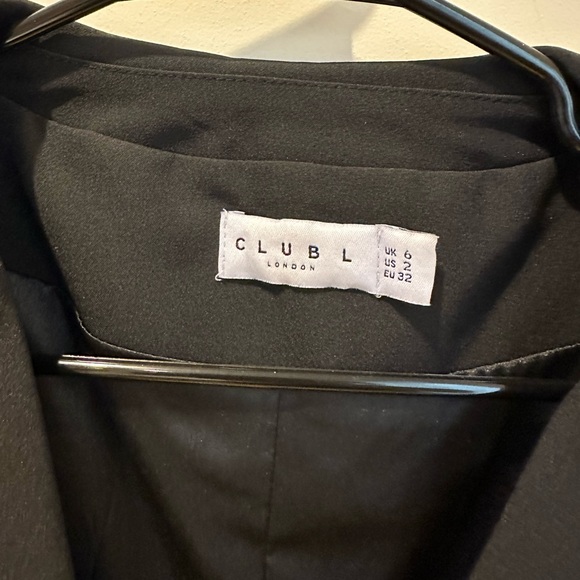 UNBEATEN BLACK PLUNGE CORSET WAIST BLAZER CLUB L LONDON US2 NEW - Picture 10 of 10